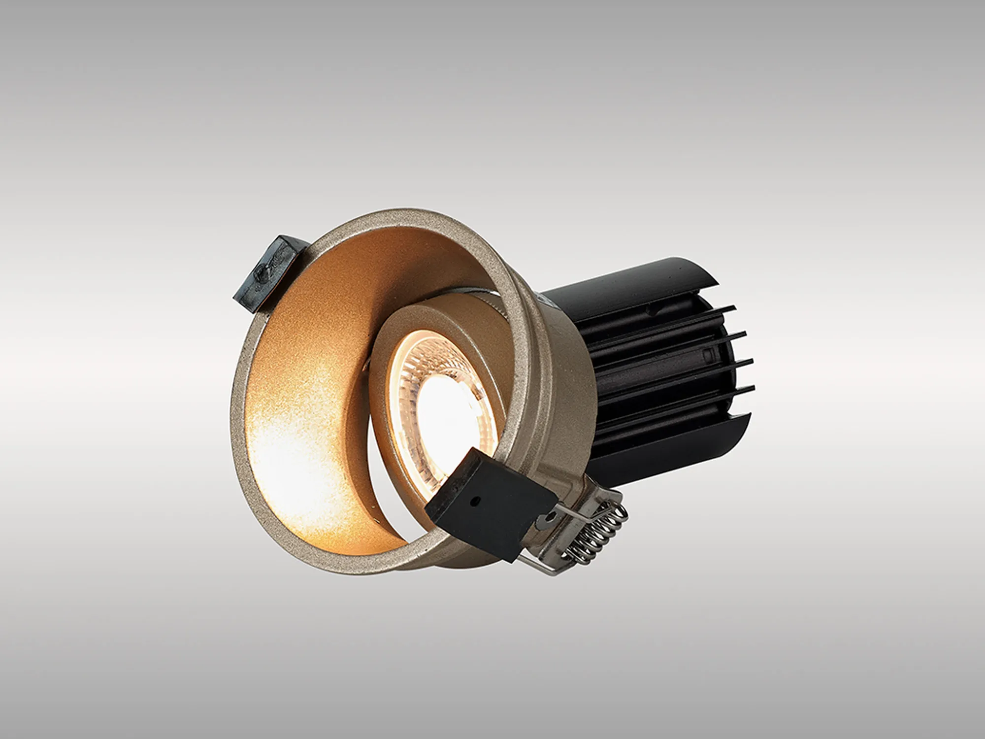 DM201748  Bania A 12 Powered by Tridonic  12W 2700K 1200lm 24° CRI>90 LED Engine, 350mA Gold Adjustable Recessed Spotlight, IP20